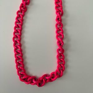 Hot pink metal thick chain necklace